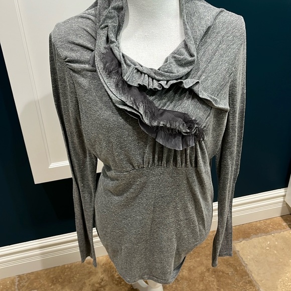Anthropologie Ric Rac gray long sleeve knit top - Picture 1 of 6